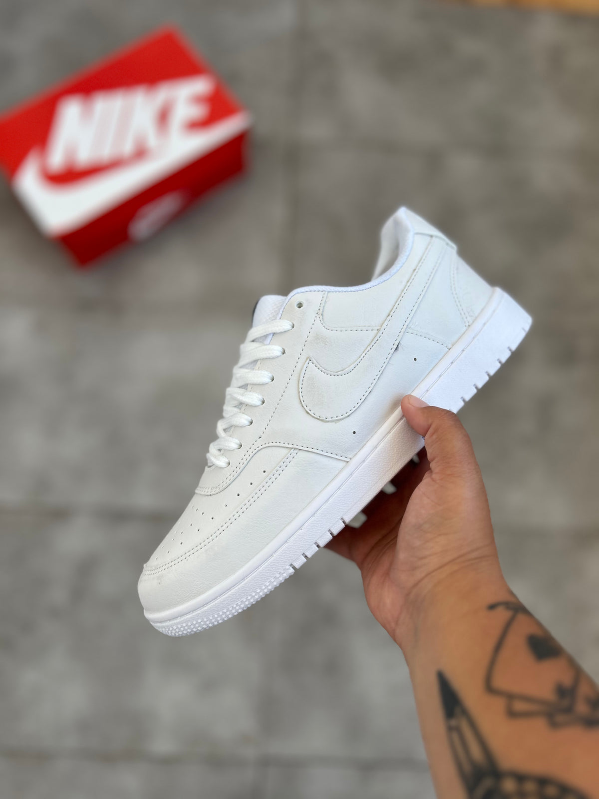 Tênis Casual Nike Court Vision Branco Total Monocromático