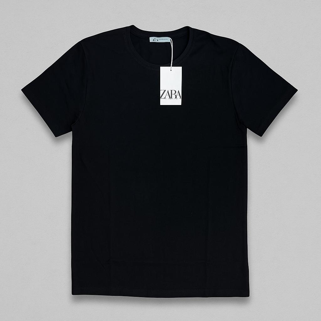 Camiseta Grife Básica Preta Padrão Zara Confort Malha Alta Tecnologia