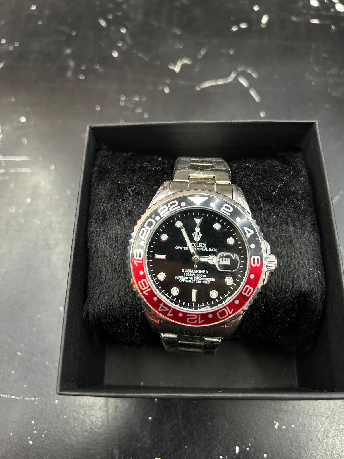 Relógio Rolex Submariner Coca-Cola Preto Com Vermelho