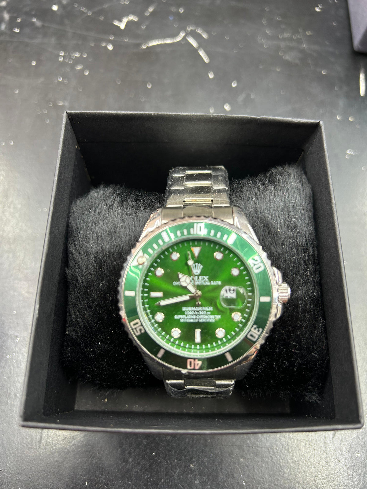 Relógio Rolex Submarine Aço Inoxidável Pulseira Prateado Verde