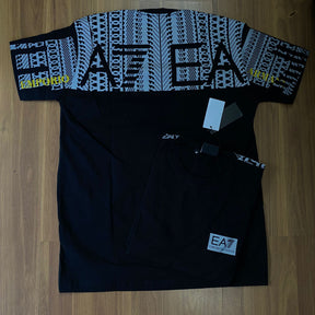 Camiseta Grife Armani Preta EA7 Estampada nas Costas