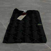 Camiseta Grife Lacoste Preta com detalhes Cruzados