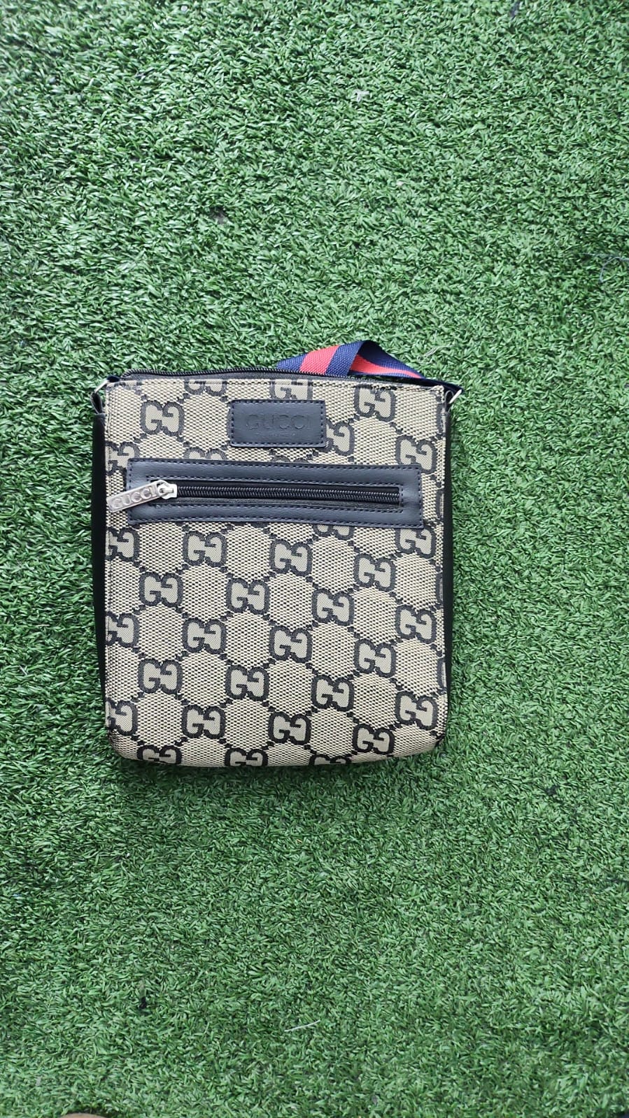 Shoulder Bag Premium Gucci Creme/Preta com Alça Azul/Vermelho