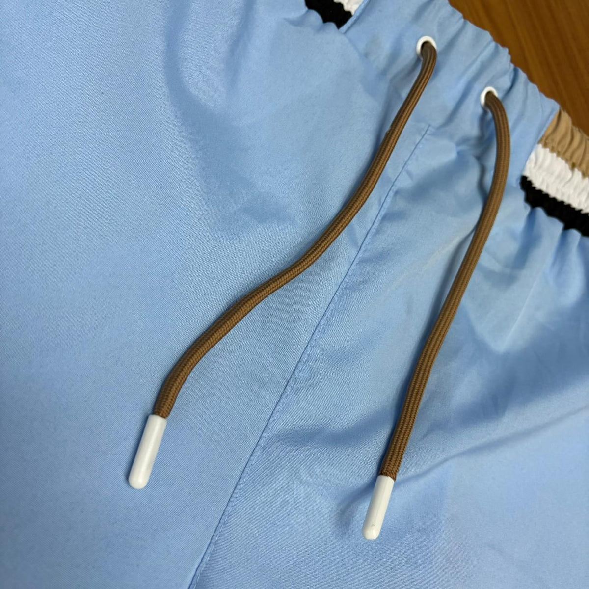 Shorts Grife BOSS Azul Bebê de Banho/Praia com Cós Listrado e Secagem Rápida