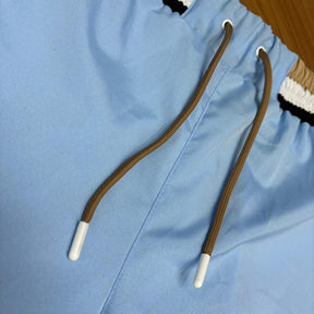 Shorts Grife BOSS Azul Bebê de Banho/Praia com Cós Listrado e Secagem Rápida