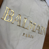 Camiseta Premium Balmain Branco Dourado