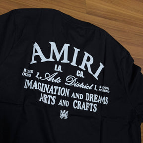 Camiseta Premium Amiri Arts Dishied Preta Estampa na Costas