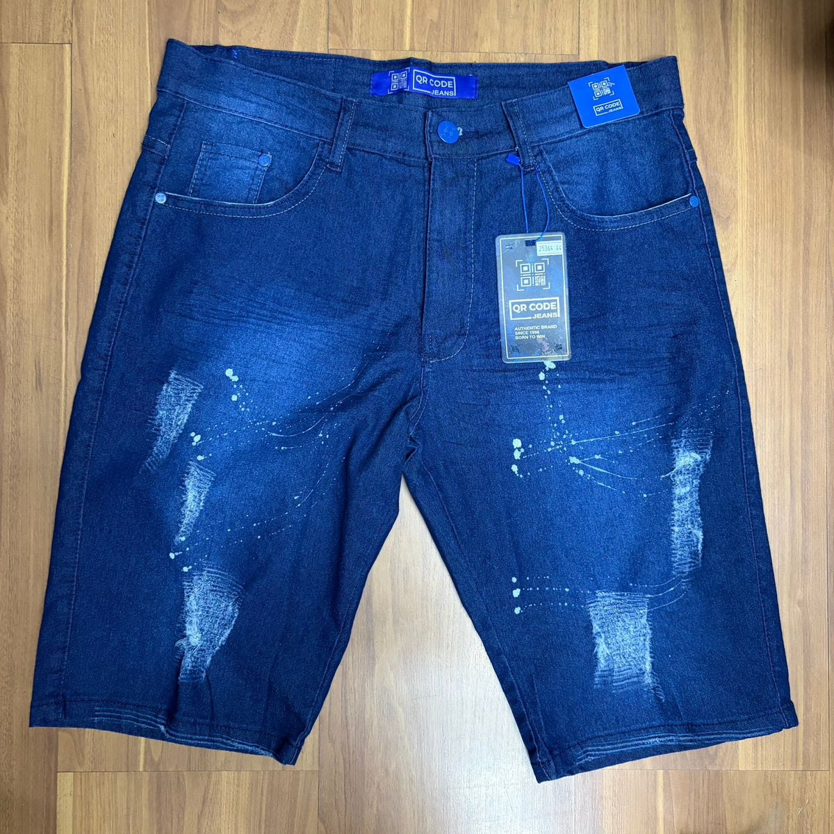 Bermuda Jeans Jogador Qr Code Azul Classic Detalhada