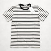 Camiseta Grife Zara Off-White Listrada Clássica Gola Preta