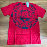 Camiseta Premium Balmain Paris Vermelho Estampada