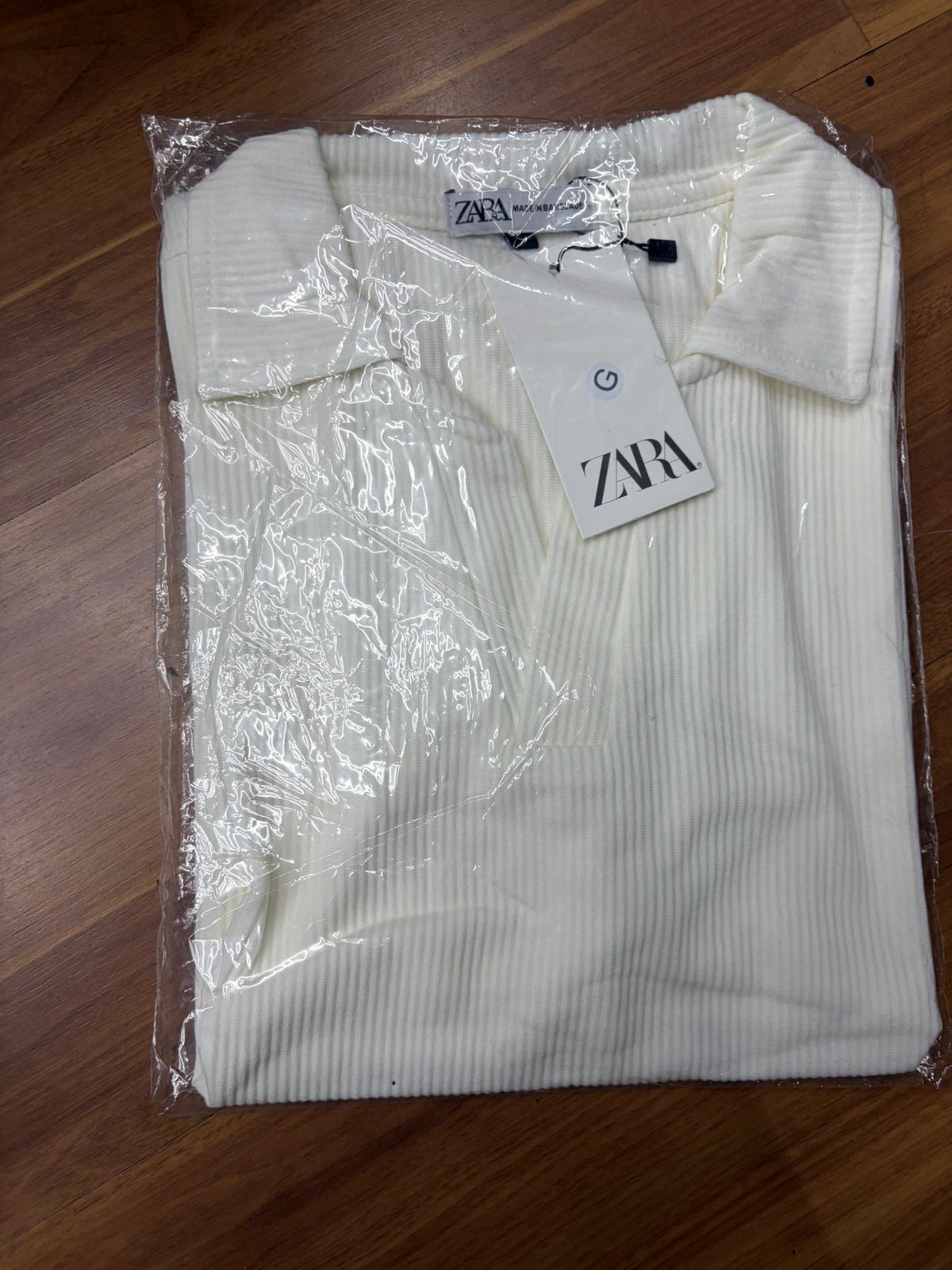 Polo Canelada Zara Branca