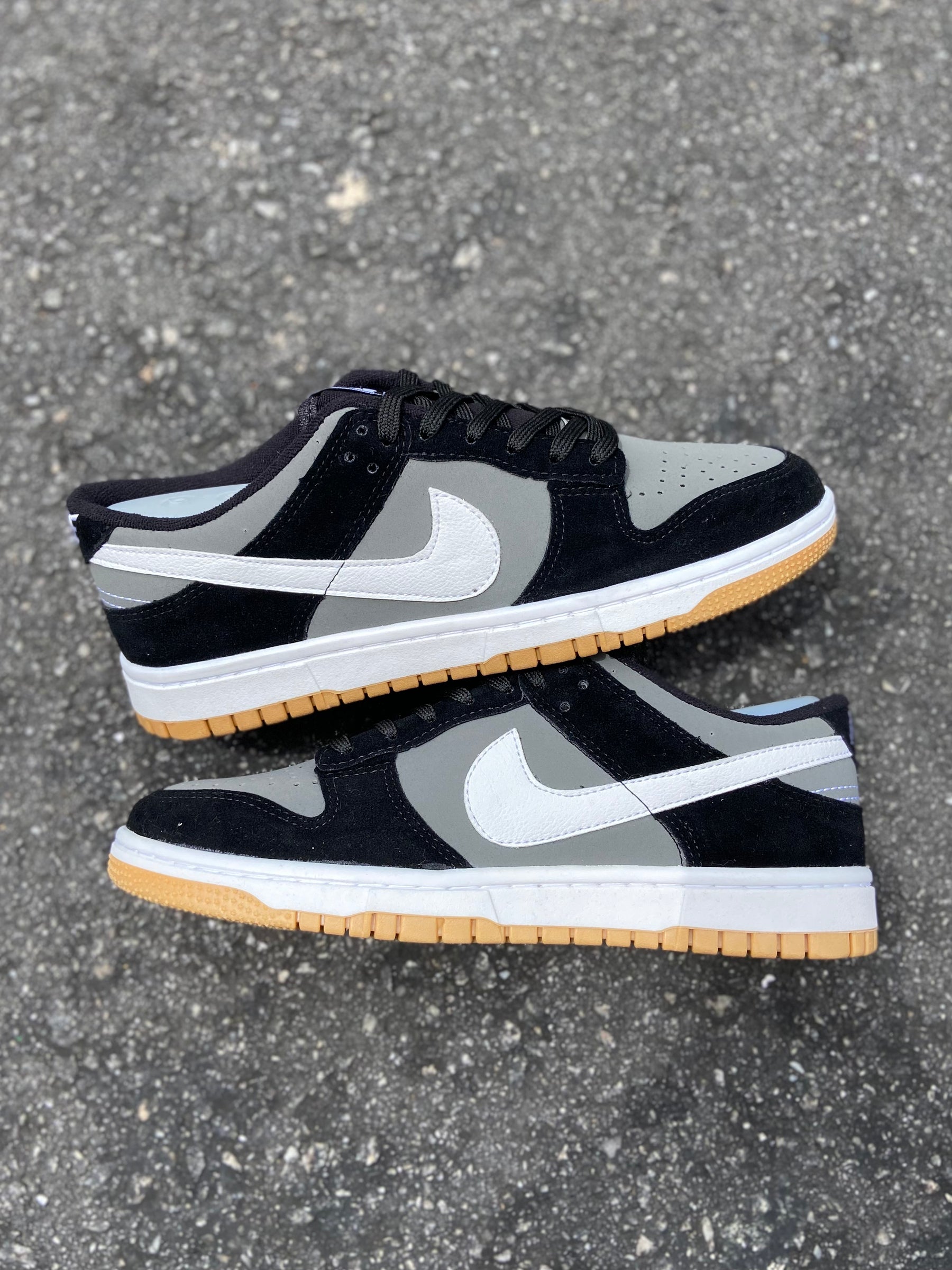 Tênis Nike Dunk Low Preto Cinza Solado Gum Streetwear Premium