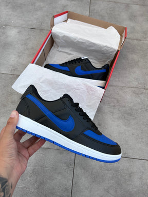 Tênis Casual Nike Court Vision Preto e Azul Royal Retrô