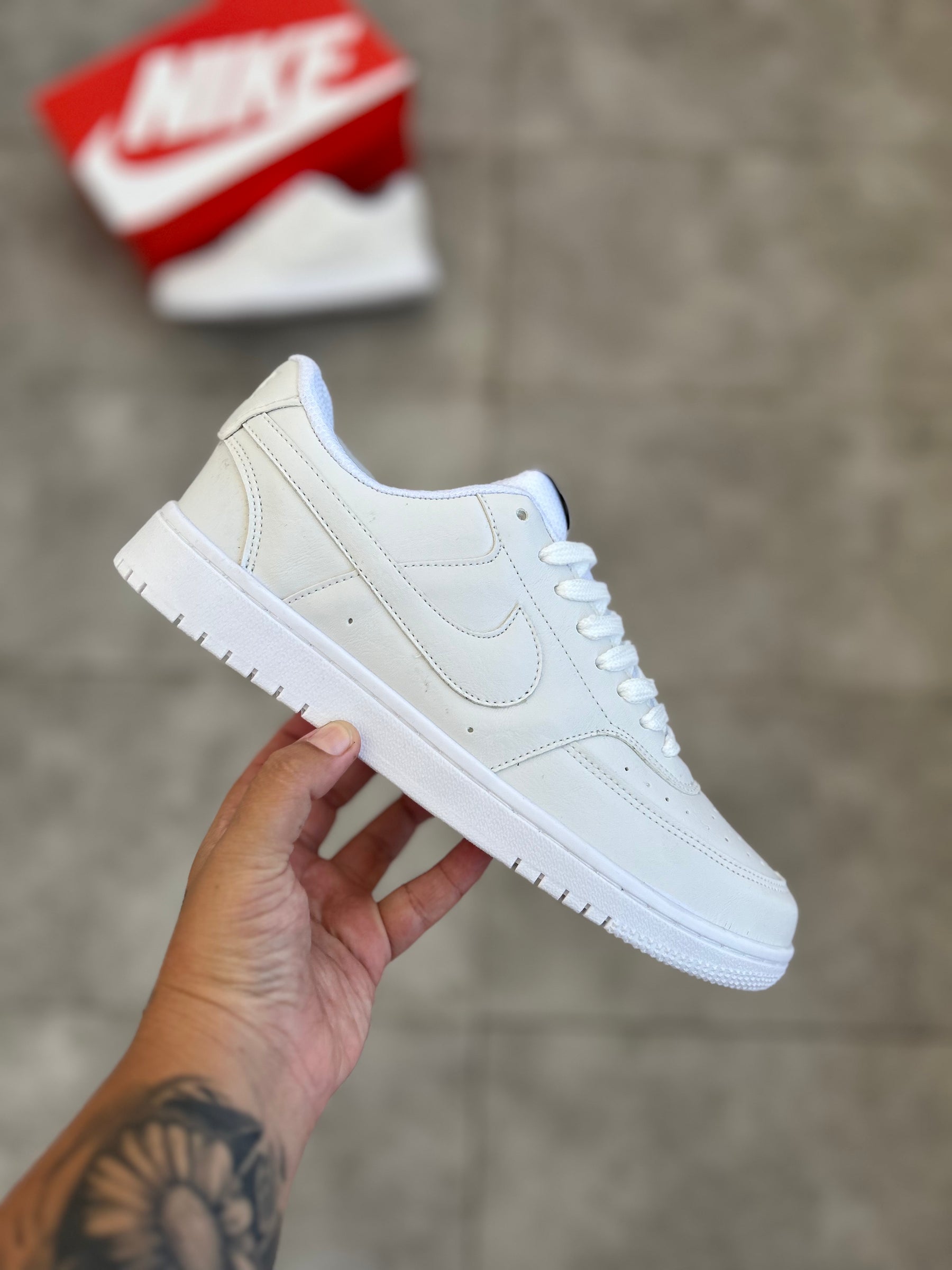 Tênis Casual Nike Court Vision Branco Total Monocromático