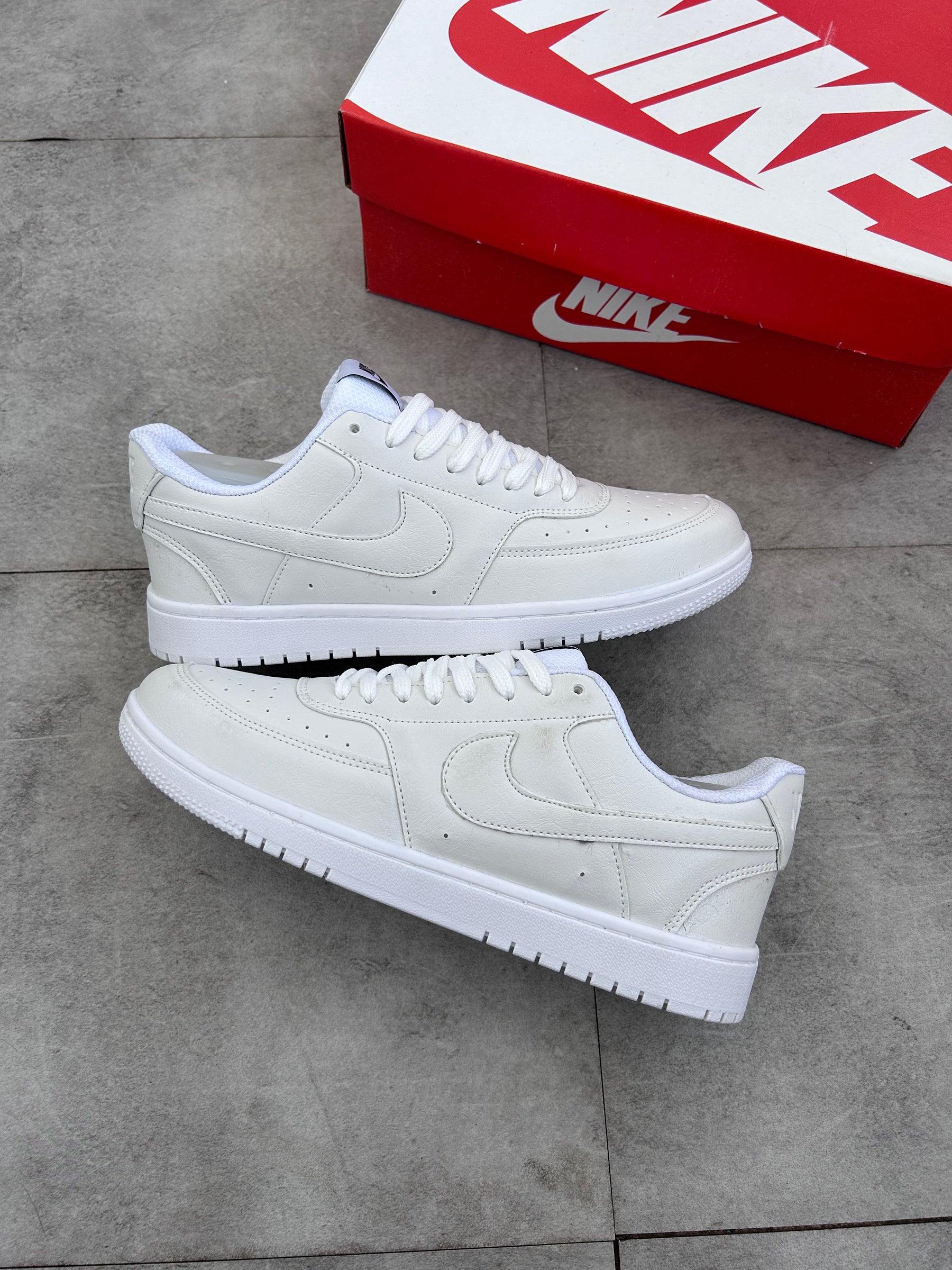 Tênis Casual Nike Court Vision Branco Total Monocromático