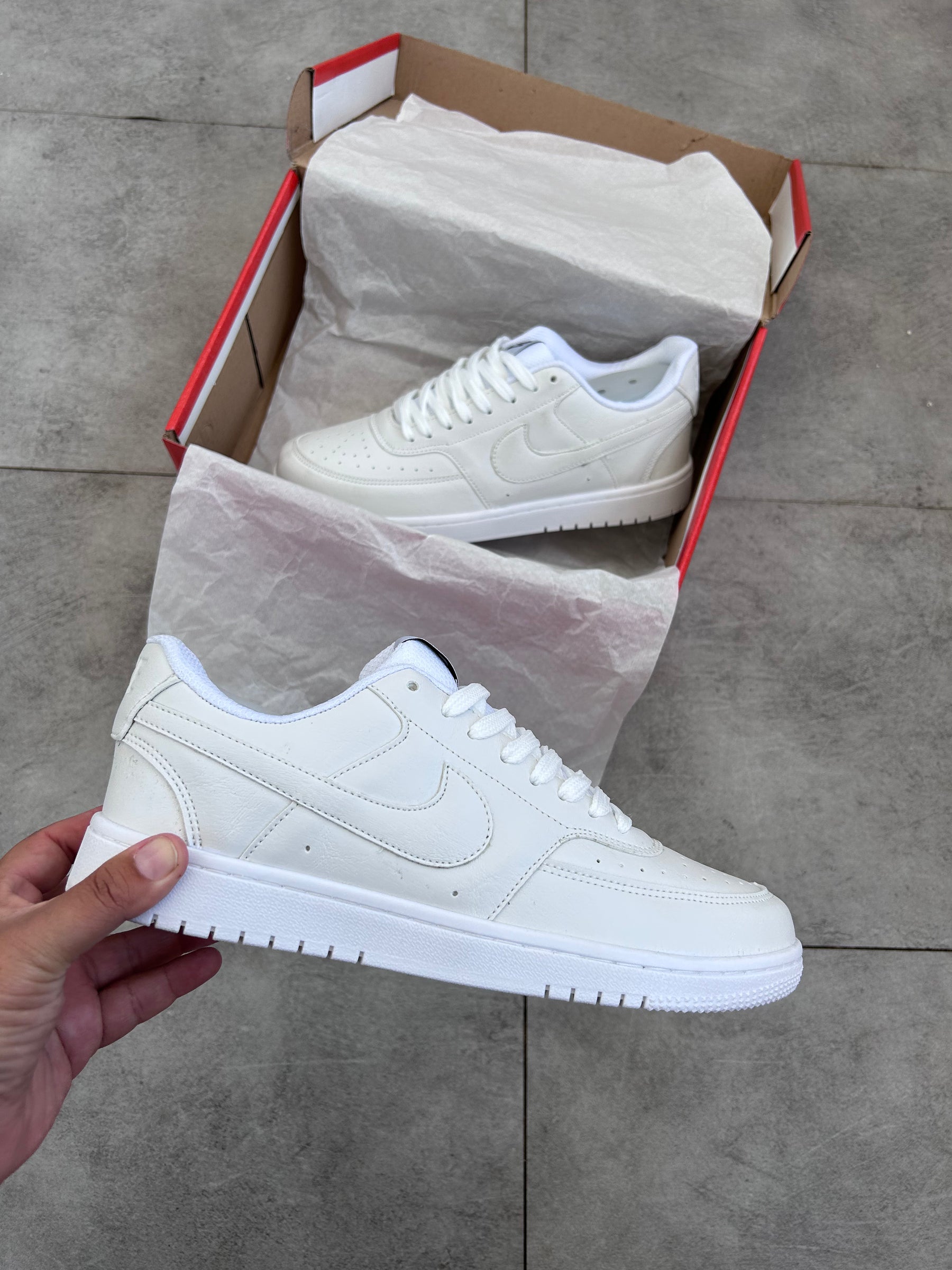 Tênis Casual Nike Court Vision Branco Total Monocromático