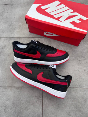 Tênis Casual Nike Court Vision Preto e Vermelho Retrô