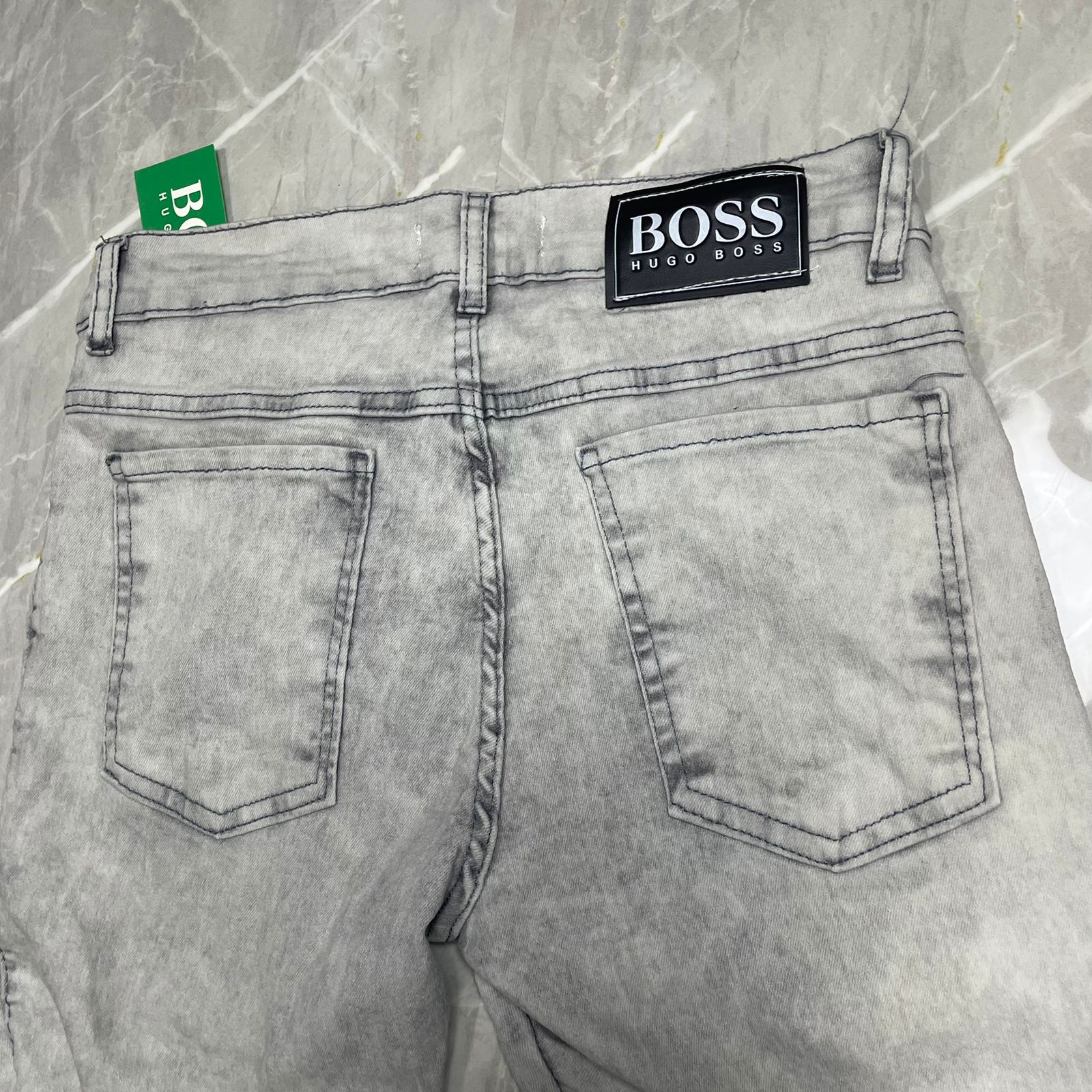Calça Jeans Básica Branca Acinzentado Boss