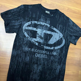 Camiseta Premium Diesel Preta Grafite Estampa Alto Relevo