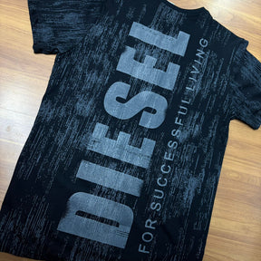 Camiseta Premium Diesel Preta Grafite Estampa Alto Relevo