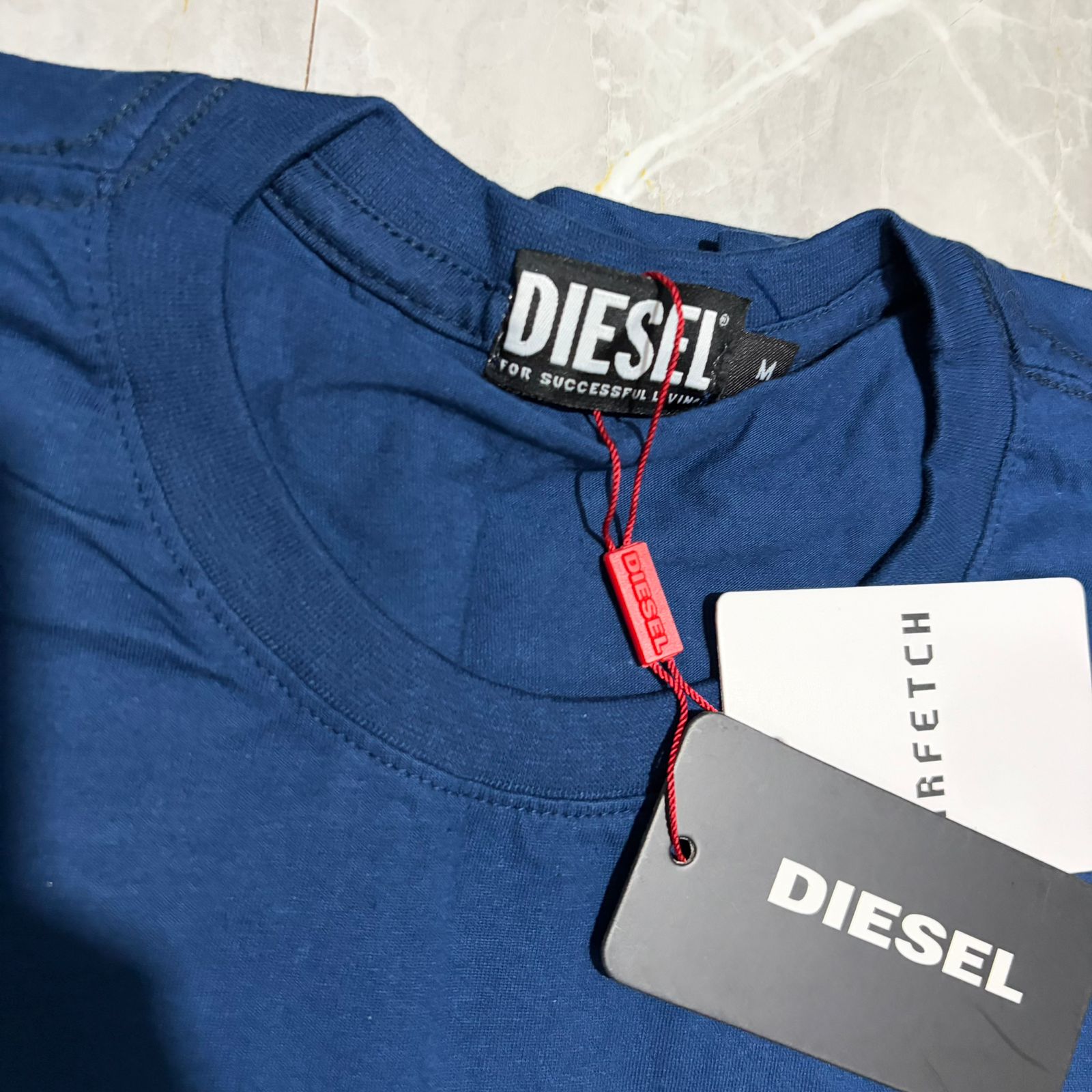 Camiseta Diesel Azul Marinho com Estampa Statement