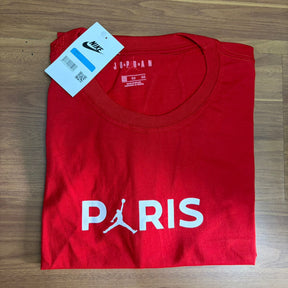 Camiseta Grife JORDAN/NIKE Vermelha Collab PSG Estampa PARIS