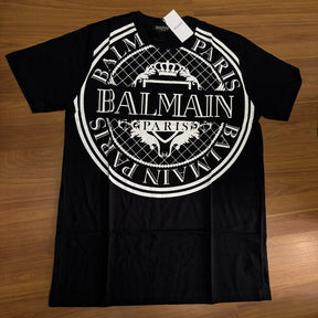 Camiseta Premium Balmain Paris Preta Estampada