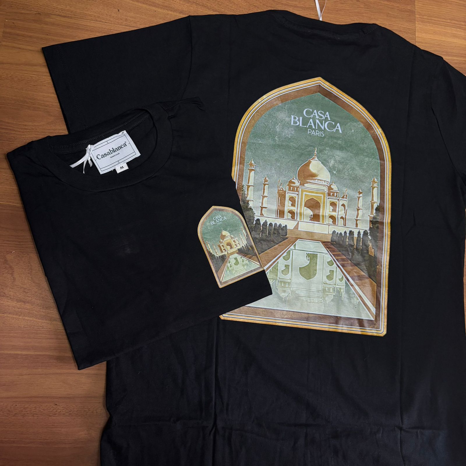 Camiseta Premium CasaBlanca Preta Palácio Taj Mahal Agra