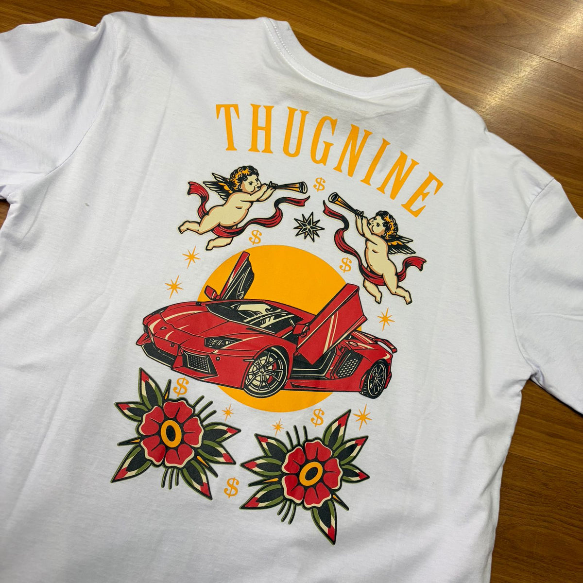 Camiseta Grife ThugNine Angels Branca