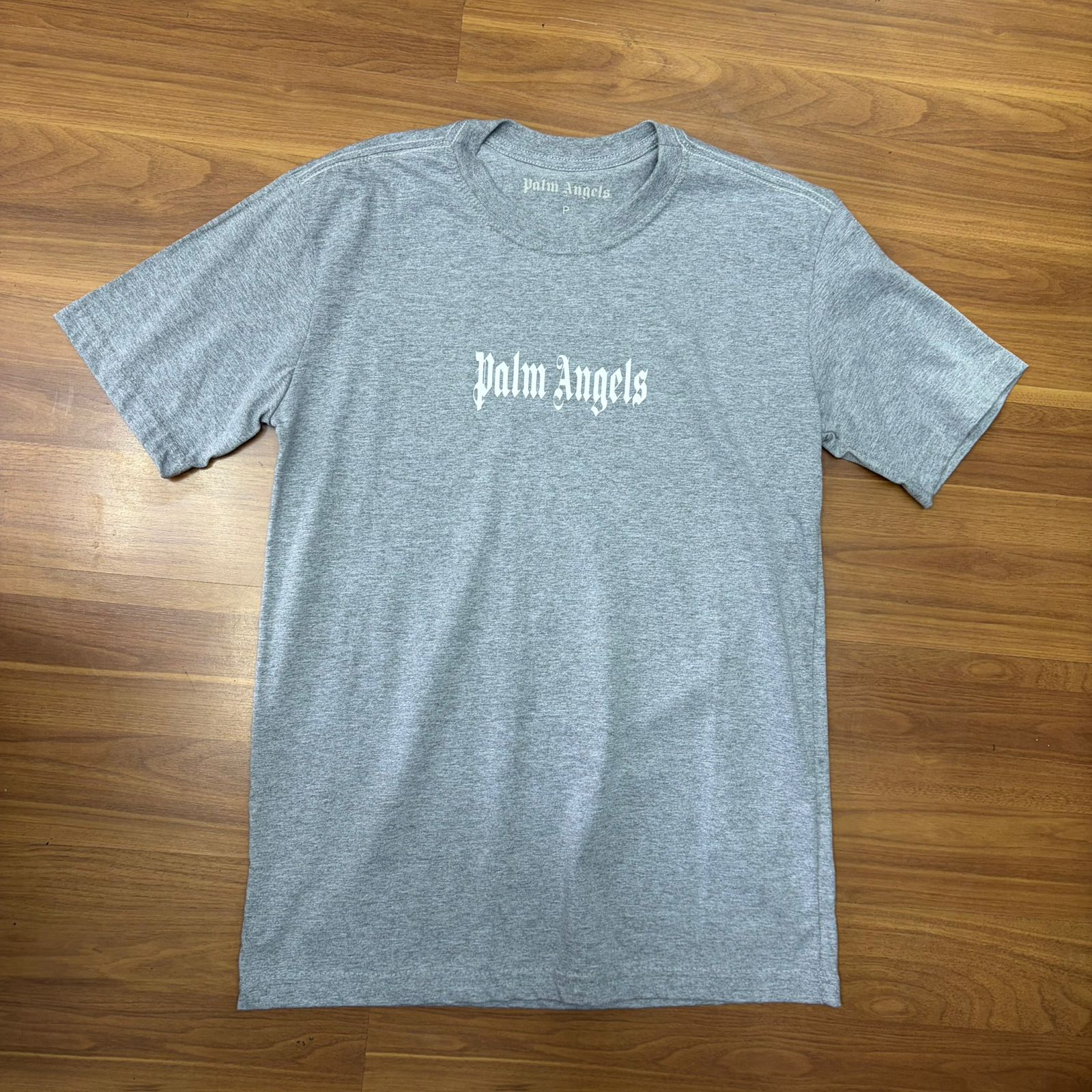 Camiseta Grife Palm Angels Cinza Estampa Atrás Asa