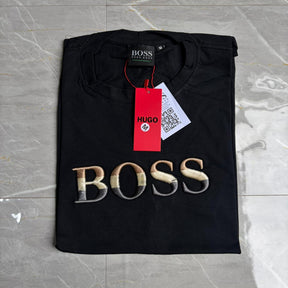 Camiseta Grife Hugo Boss Bordado Preta
