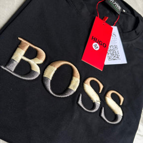 Camiseta Grife Hugo Boss Bordado Preta
