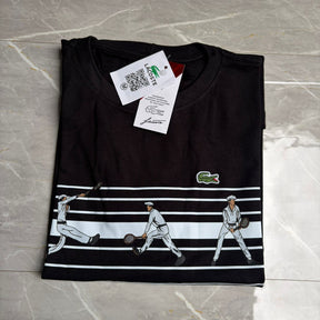 Camiseta Grife Lacoste Tennis X Novak Djokovic Preta com Branco