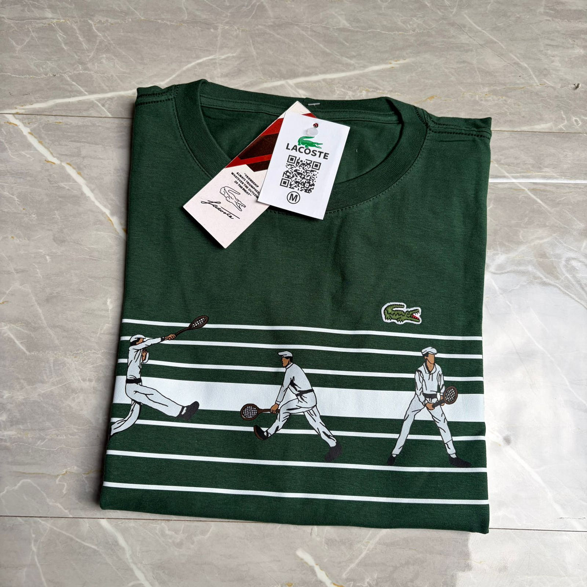 Camiseta Grife Lacoste Tennis X Novak Djokovic Verde com Branco