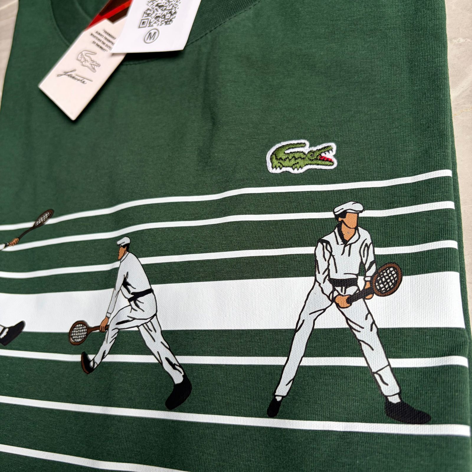 Camiseta Grife Lacoste Tennis X Novak Djokovic Verde com Branco