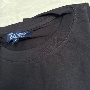 Camiseta Grife Emporio Armani Preta com Branco Escrita