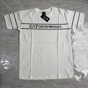Camiseta Grife Emporio Armani EA7 Range Branca com Preto