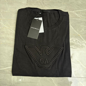 Camiseta Grife Giorgi Armani Águia Bordado Preta