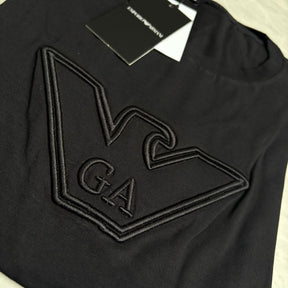 Camiseta Grife Giorgi Armani Águia Bordado Preta