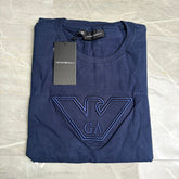 Camiseta Grife Giorgi Armani Águia Bordado Azul Marinho