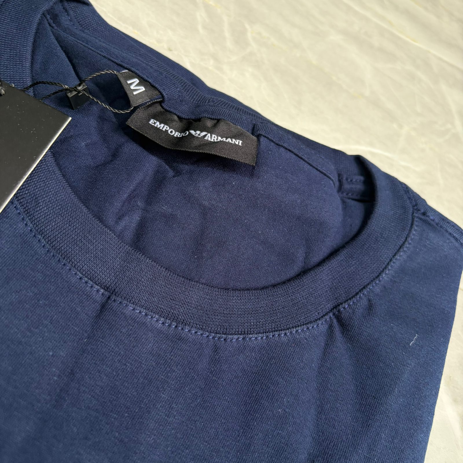 Camiseta Grife Giorgi Armani Águia Bordado Azul Marinho