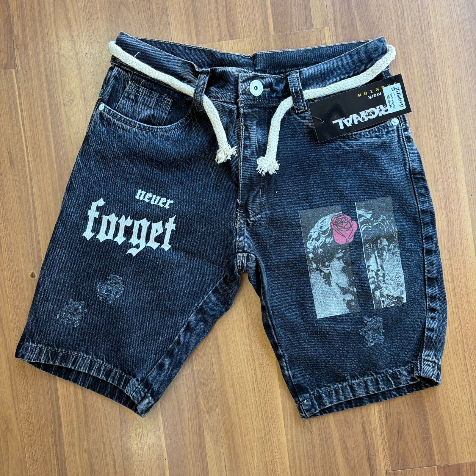 Bermuda Jeans Jogador “Never Forget” Silnar
