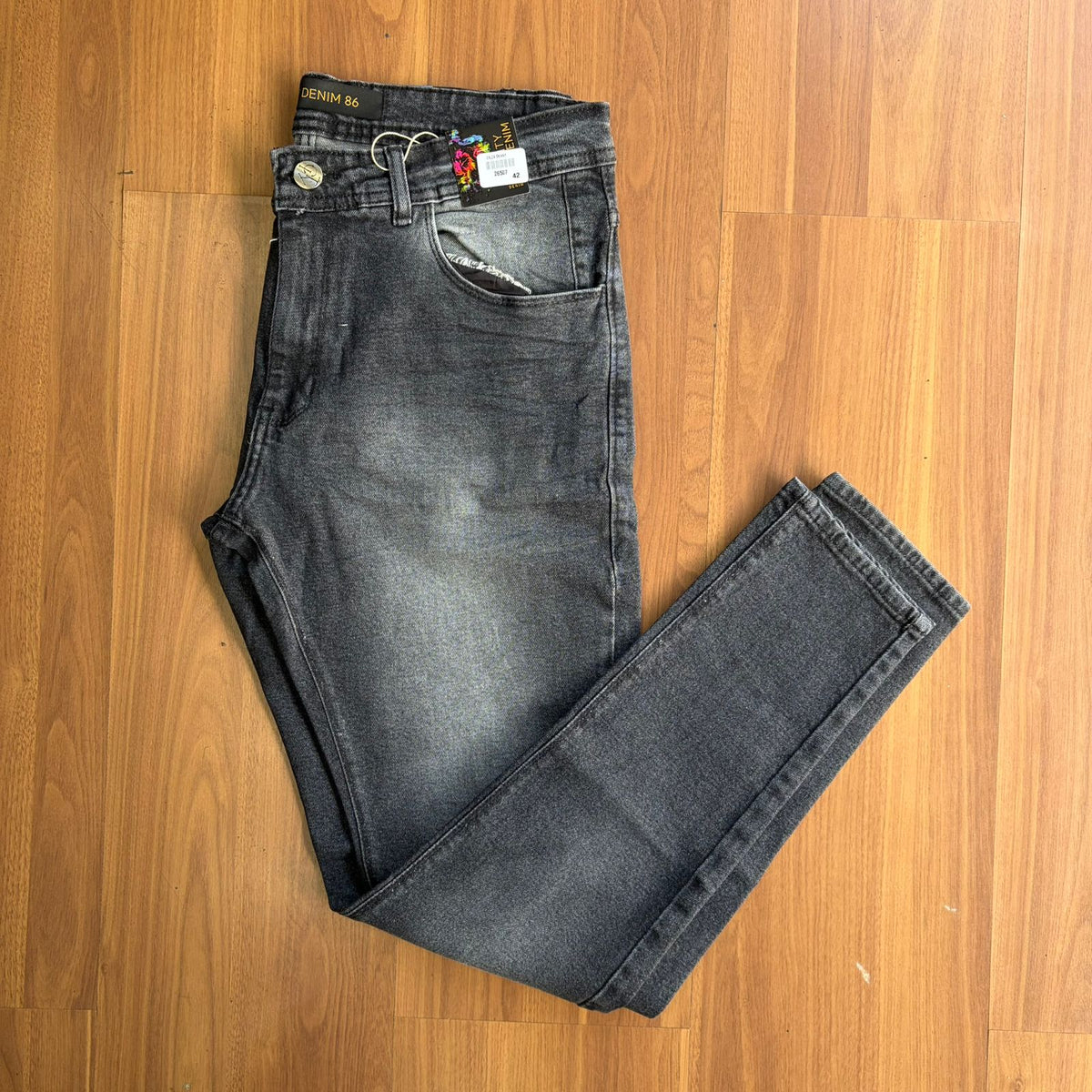 Calça Jeans Jogador Básica Cinza Chumbo City Denim