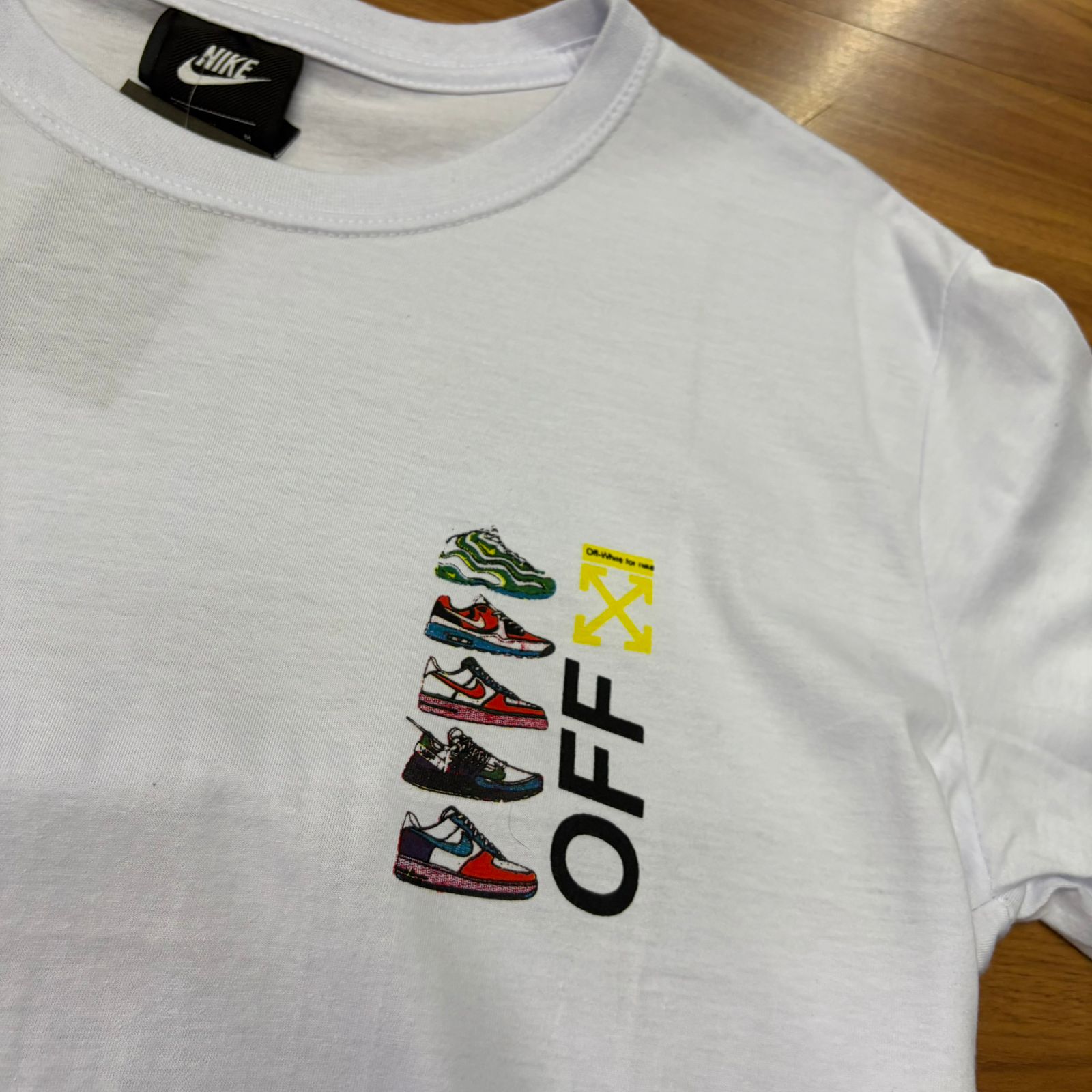Camiseta Grife Nike Sneakers Off White Branca