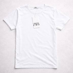 Camiseta Grife Básica Branca Padrão Zara Confort Malha Alta Tecnologia
