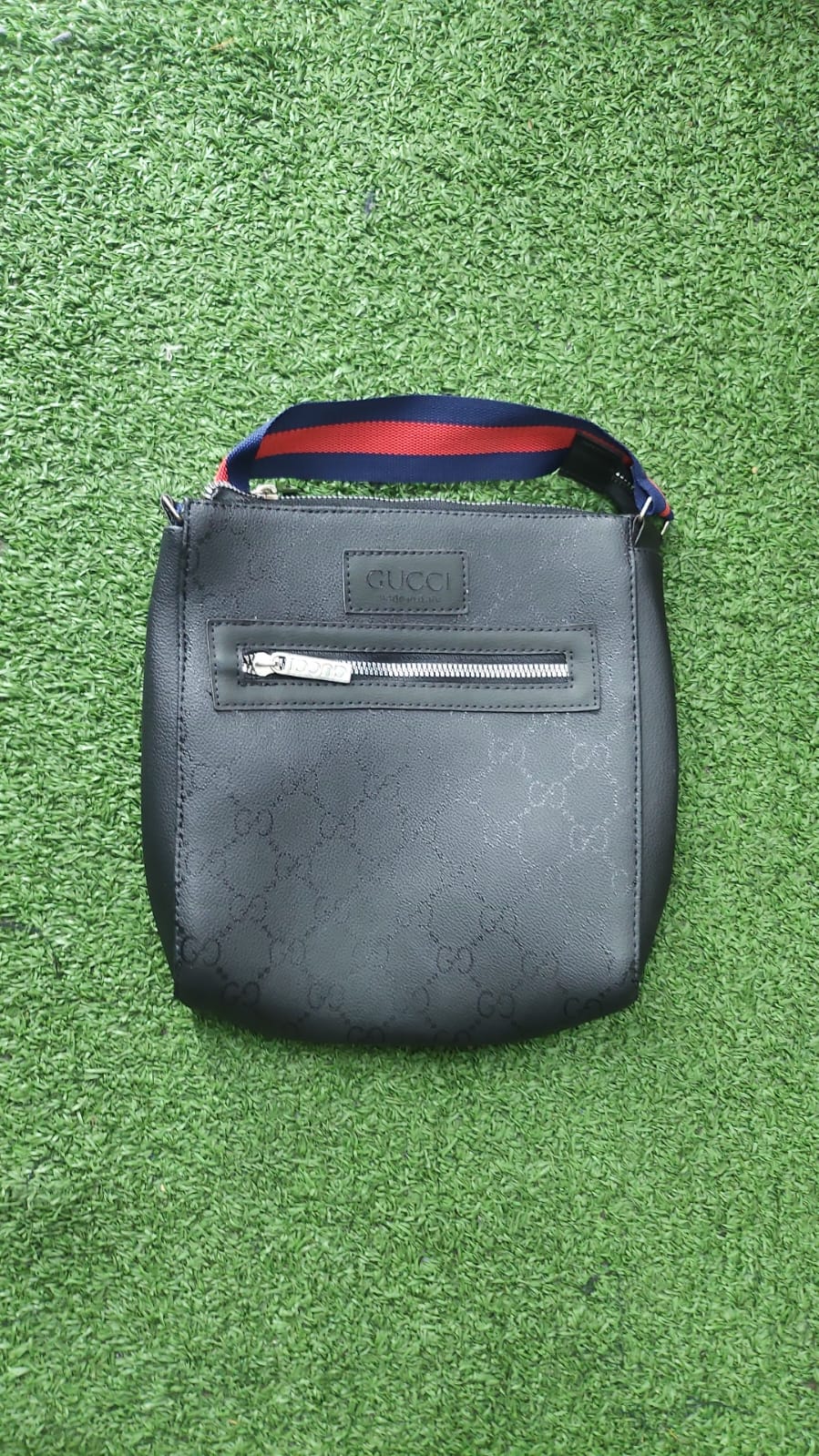 Shoulder Bag Premium Gucci Preta com Alça Azul/Vermelho