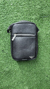Shoulder Bag Premium Armani Couro Sintético Preta Brasão Águia Aço