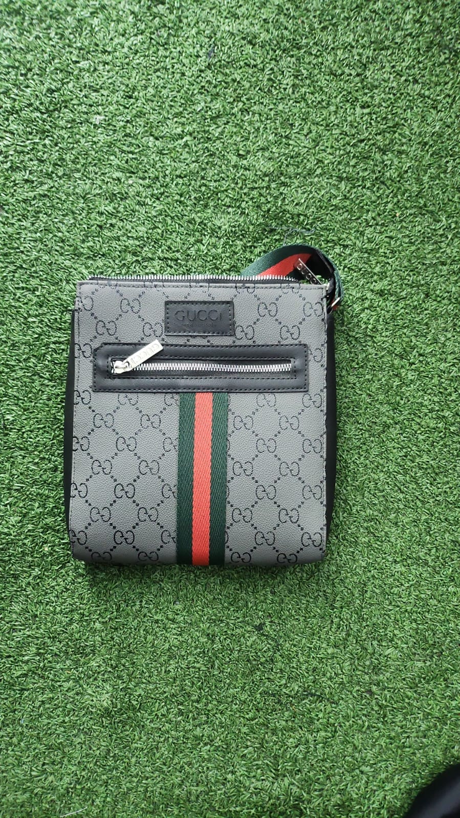 Shoulder Bag Premium Gucci Cinza/ Preta com Alça Verde/Vermelho